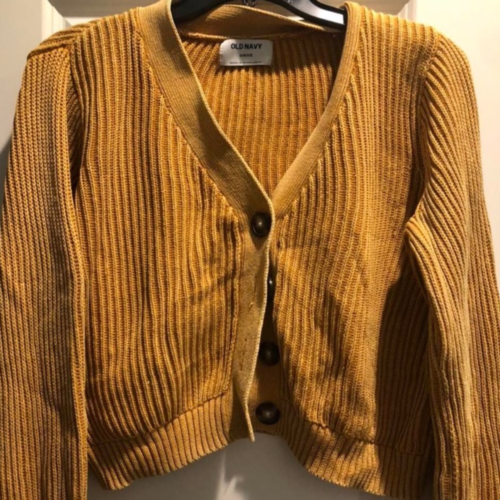 Old Navy Yellow Cardigan Sweater